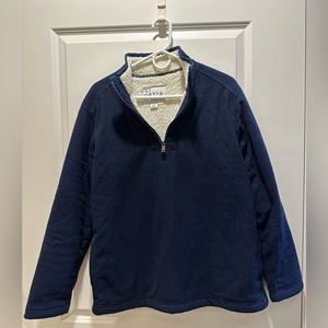 Blue Faux Shearling Sweater Jacket